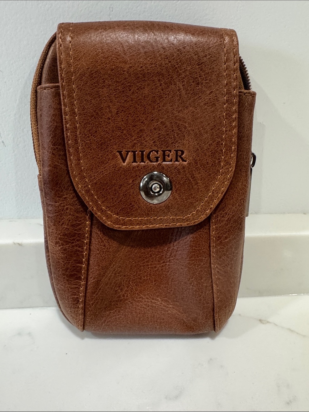 Brown Leather Belt Bag for Men